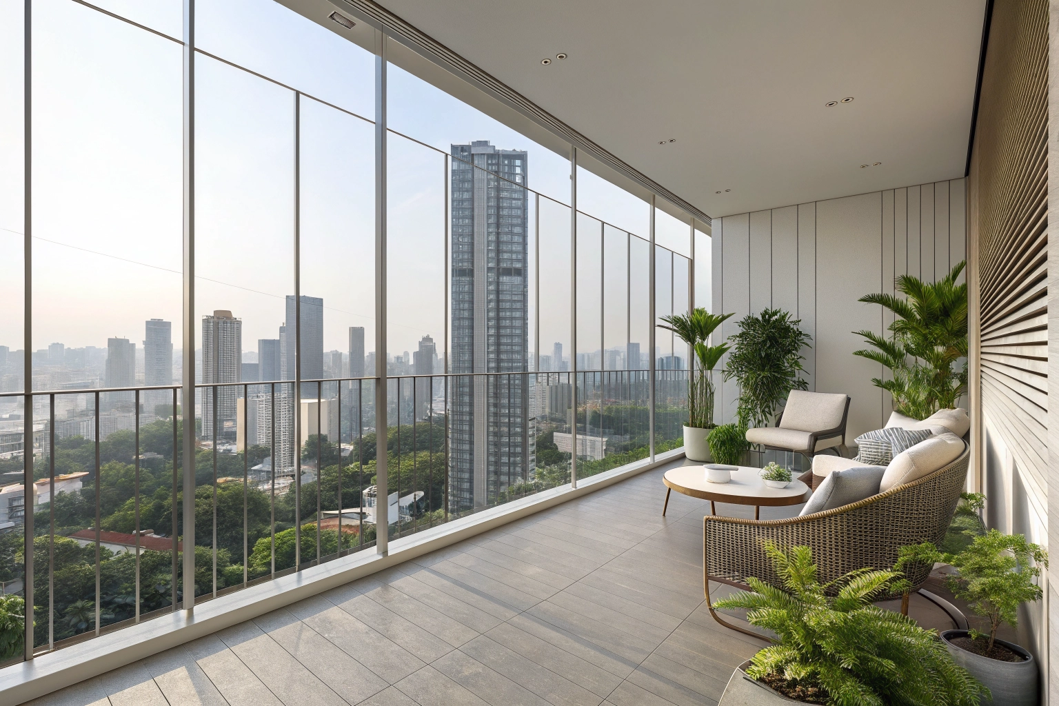 Premium Invisible Grill Balcony Installation in Mumbai Skyline